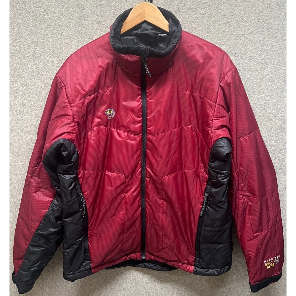 Mountain Hardwear Mens Puffer Jacket Red‎ PrimaLoft Lightweight Warmth Size L